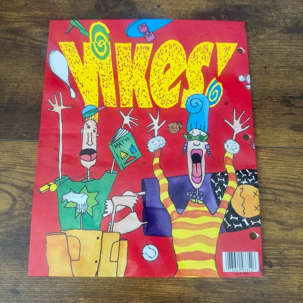 Yikes! 1993 Vintage School Folder‎ Berol 90s Cartoon Graphics Collectible